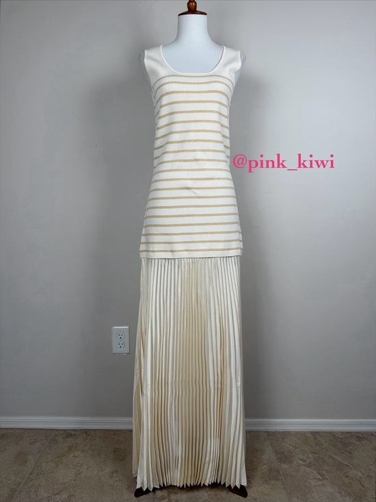 rag & bone Dresses & Skirts - Rag & Bone Millie Mixed Media Ivory Striped Tank Dress